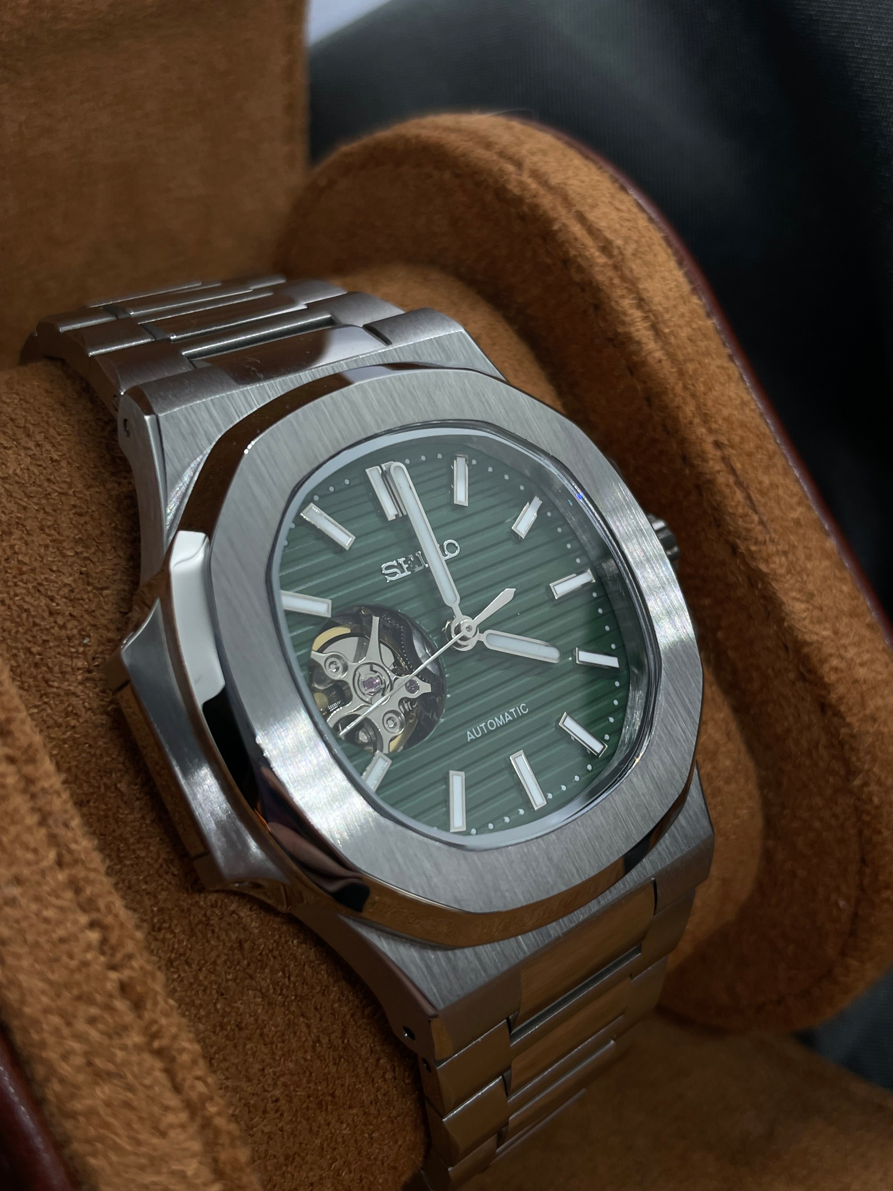 Seiko Mod - Nautilus Vert Militaire