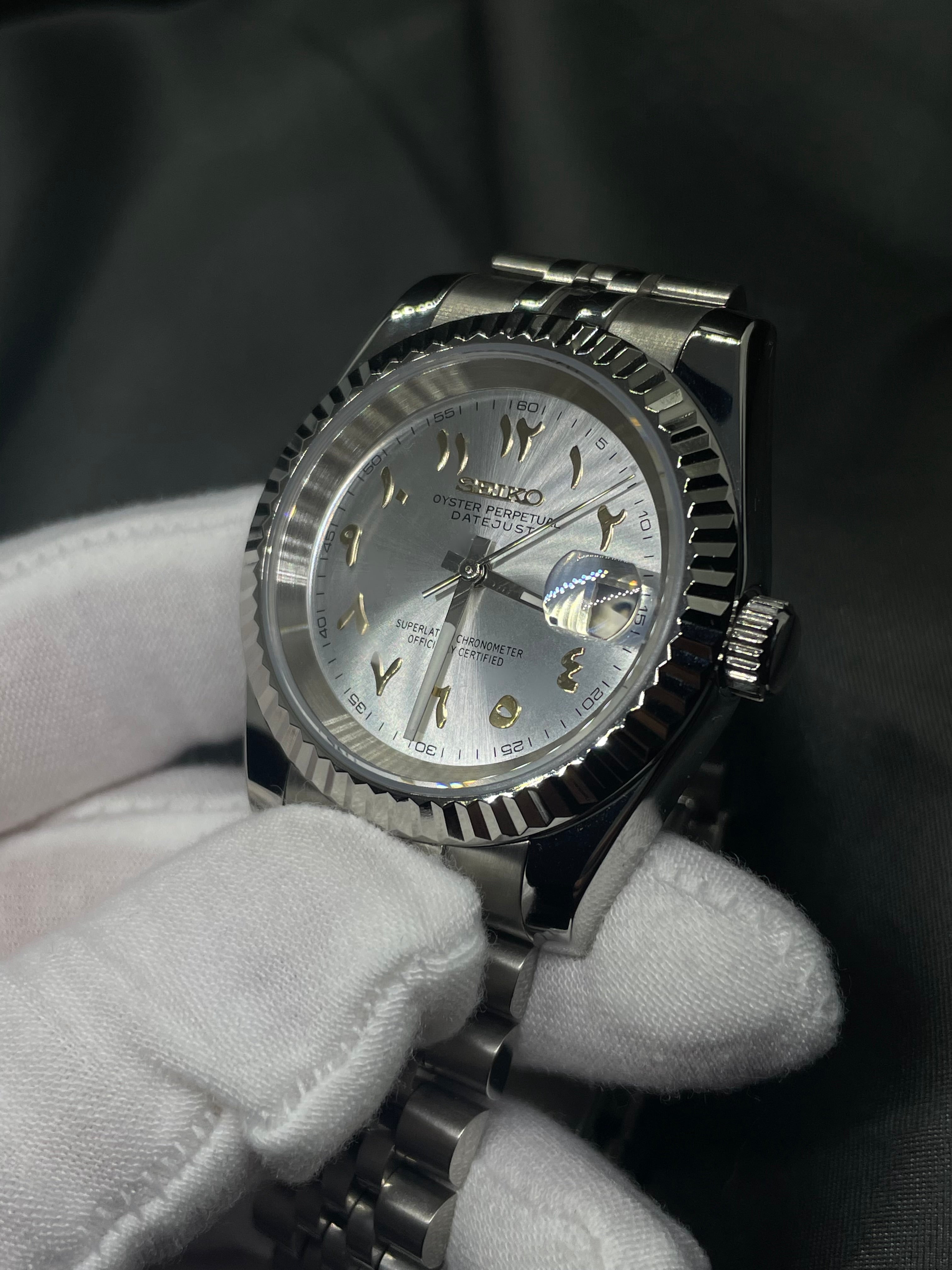 Seiko Mod - Arabic Dial Blanc Doré