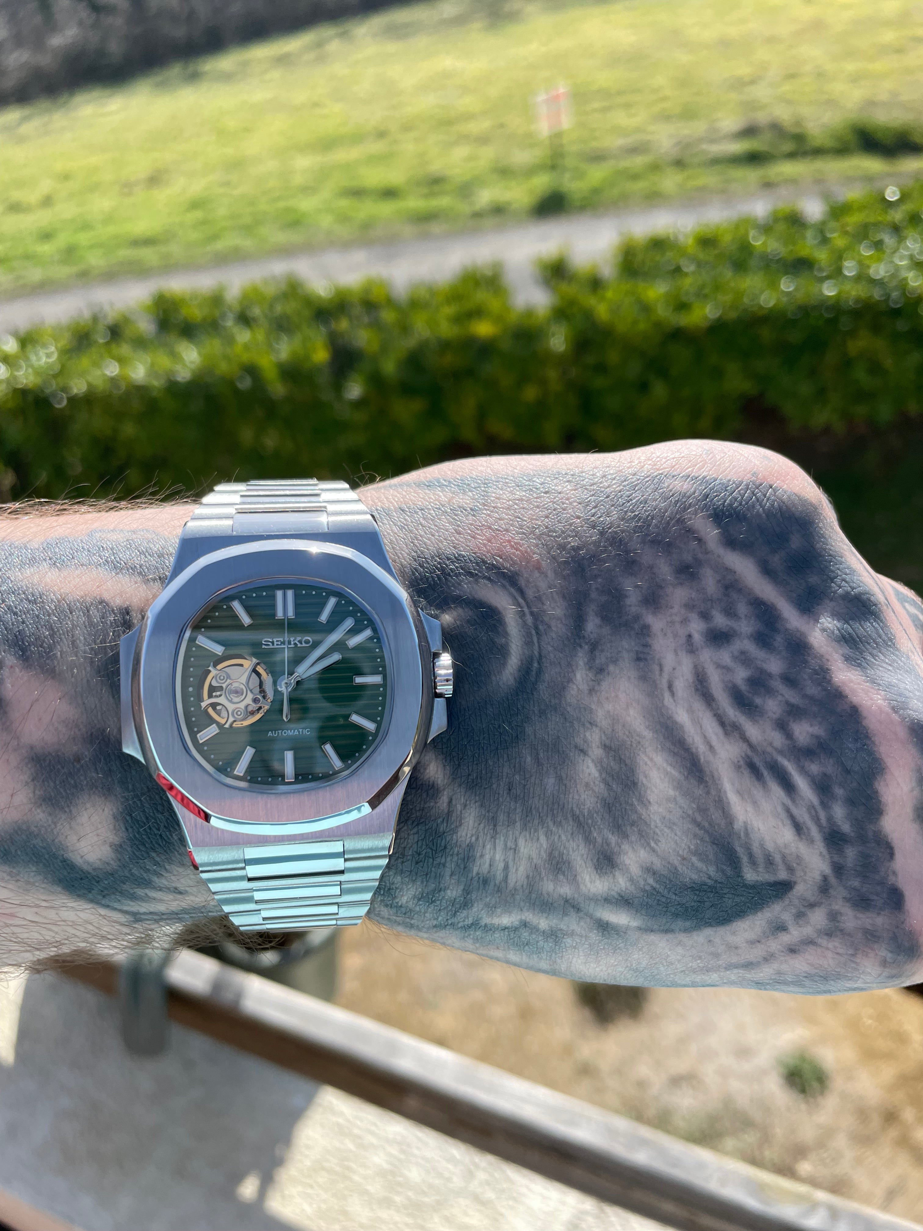 Seiko Mod - Nautilus Vert Militaire