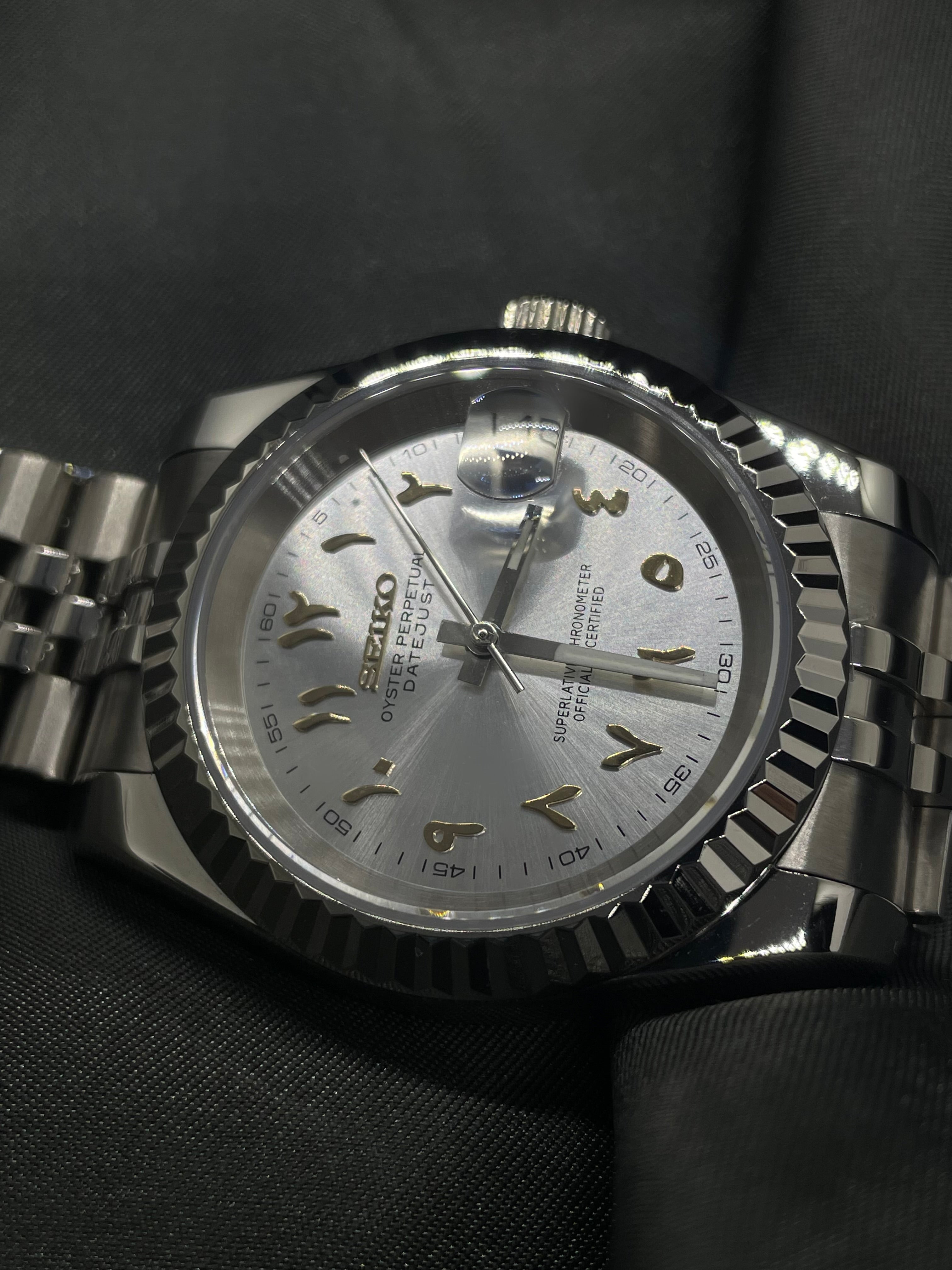 Seiko Mod - Arabic Dial Blanc Doré